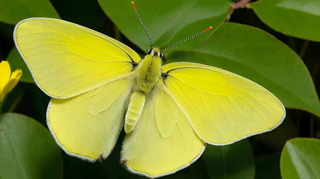 Cloudless Sulphur Butterfly (Phoebis sennae) in open fields, commonly found in the Americas