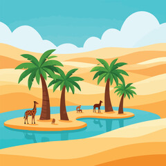 High quality vector illustration of dreams begin at oasis for creative projects and digital artwork design purposes