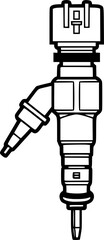 Fototapeta premium fuel injector line art silhouette vector illustration