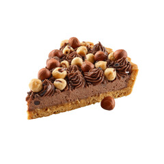 Delicious Chocolate Hazelnut Tart Slice - Gourmet Dessert Photography