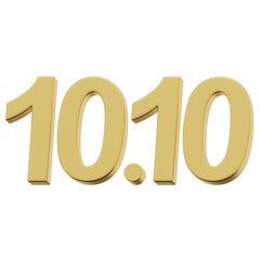 3D Gold 10.10 Sale Icon