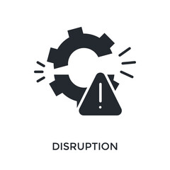 Disruption Icon Glyph Style. Vector Illustration For Graphic Design