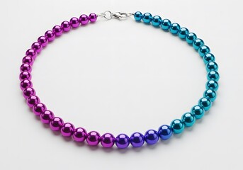 Elegant spherical bead necklace, displaying vibrant hues and sophisticated design, showcasing contemporary style and craftsmanship