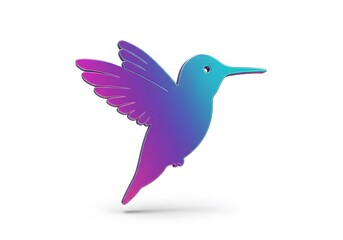 Obraz premium Hummingbird in vivid colors against a minimalist background - Artistic illustration, symbol of grace and beauty.