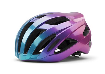 Fototapeta premium A gradient-colored bicycle helmet – Safety gear and cycling accessory, vibrant hues and modern design