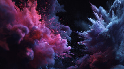 Colorful Powder Explosion Abstract Background, Generative AI