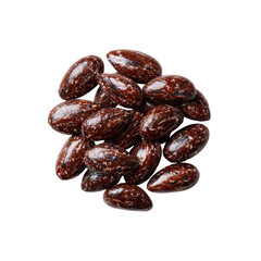 Obraz premium Pile of Dark Chocolate Covered Almonds from Above