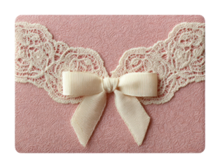 PNG Soft pink envelope with cream lace bow background design accessories.