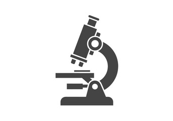 Illustration of a black microscope, a scientific instrument used for magnification and observation.