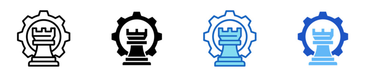 Strategy Wheel  Icon Set Multiple Style Collection
