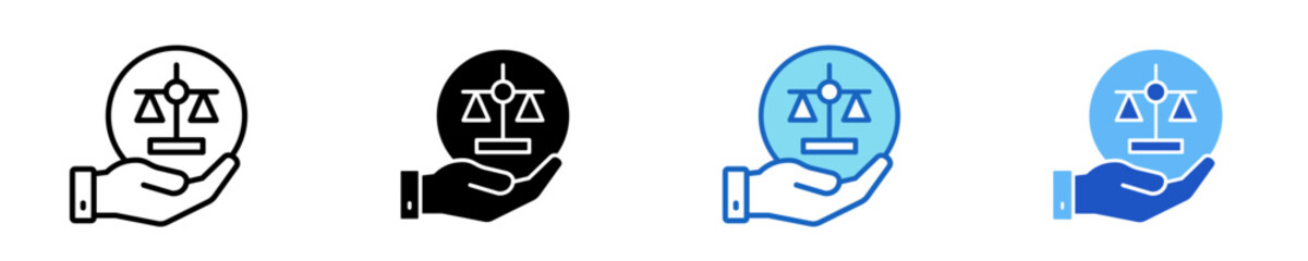 Balance Scale  Icon Set Multiple Style Collection
