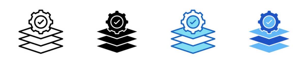 Framework Layers  Icon Set Multiple Style Collection
