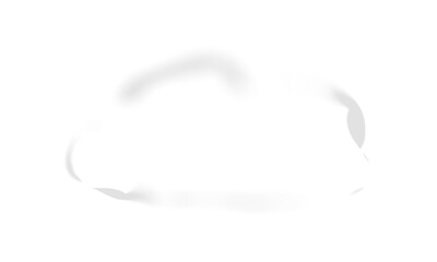 Fluffy White Cloud, Soft Texture Element on Transparent Background