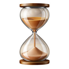 Hourglass with Sand Flowing Isolated sand timer time isolated on a transparent background