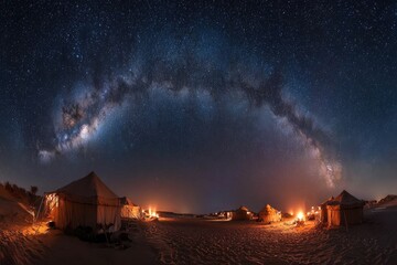 Desert camp under a starry night sky (1)