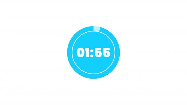   Circle countdown timer two minute animation from 120 to 0 seconds on transparent background ,120 second countdown timer, Countdown video
