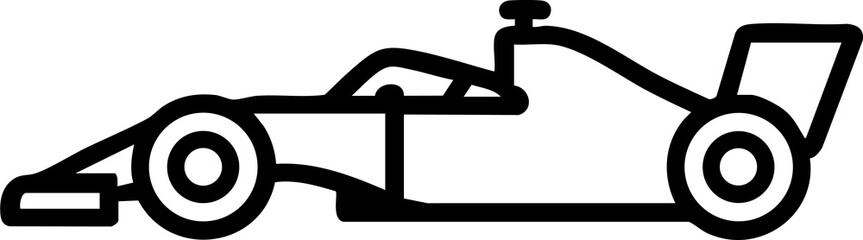 Formula One Racing Car Icon Illustration