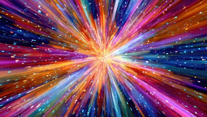 Obraz premium Vibrant radial explosion of color