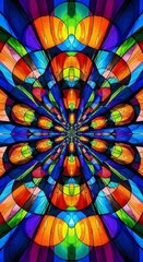 Kaleidoscopic Vibrations: A Burst of Symmetrical Color and Abstract Light Playful