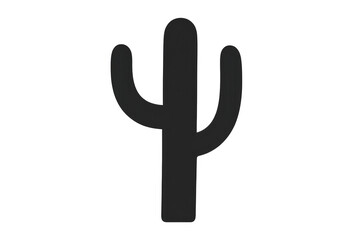 Obraz premium Black cactus silhouette standing out on transparent background