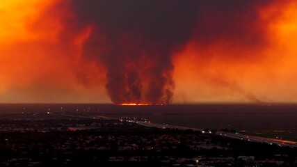Everglades wildfire August 20 2025 aerial stock footage