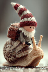 Little Gnome on a Snail