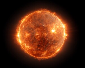 Digital Rendering of a Star with Flares