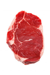 Obraz premium Close-up of premium-grade ribeye steak with bone fragment on transparent background