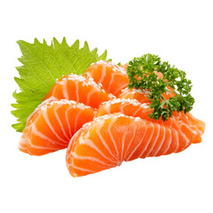 Delicious Salmon Sashimi Sesame Garnish Japanese Cuisine