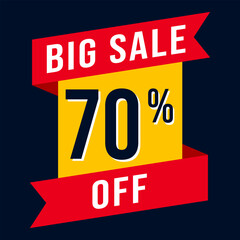 Fototapeta premium Big Sale % Discount label, vector illustration