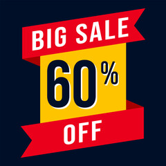 Big Sale % Discount label, vector illustration