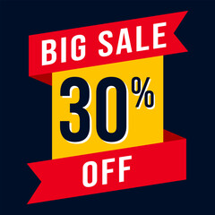 Big Sale % Discount label, vector illustration