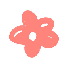 Charming Hand-Drawn Pink Flower Illustration, Simple Artistic Element