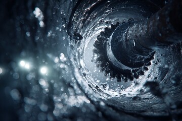 Submerged Cylindrical Brush in Water Vortex