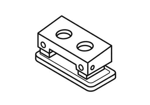 Modern two-hole puncher isometric outline clean and simple office supply for organization