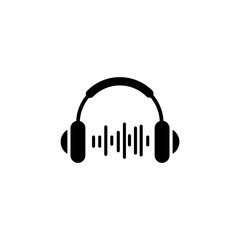 Headphone Icon on White Background Vector