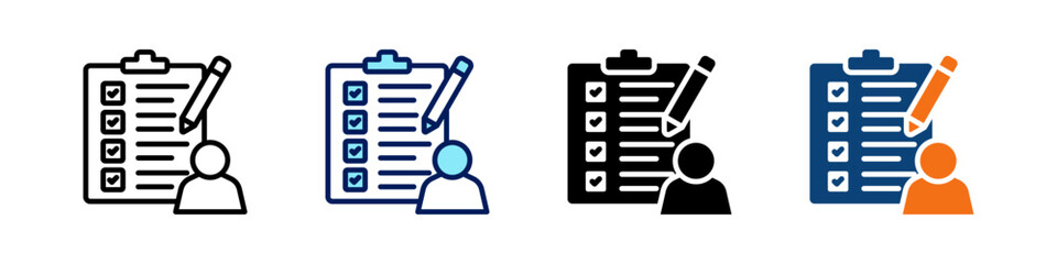 Obraz premium Employee Evaluation All In One Icon Multi Styles Vector Set