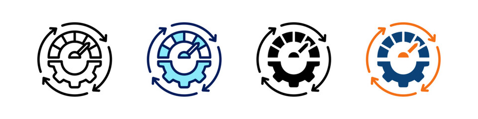 Performance Management Cycle All In One Icon Multi Styles Vector Set