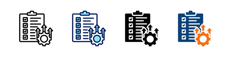 Performance Improvement Plan All In One Icon Multi Styles Vector Set