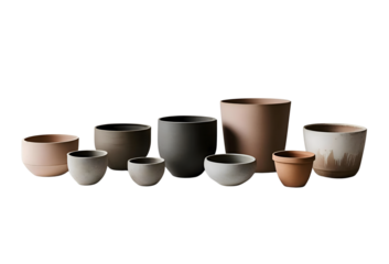 白バックに焼き物の鉢の切り抜き素材