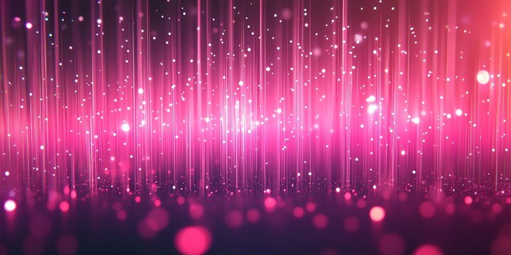 Abstract Pink Light Beams and Sparkles with Bokeh Effect for Digital Art and Backgrounds
