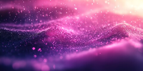 Fototapeta premium Abstract Pink Sparkling Glitter Particles on Dark Surface with Soft Light