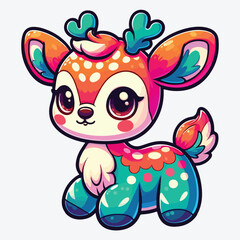 Cute fawn, plush toy for boys and girls. stock illustration
