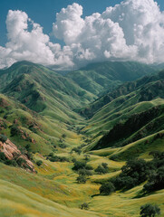 Obraz premium Majestic Green Mountains and a Lush Valley