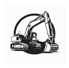 Powerful Excavator Logo Vector Design for Construction and Heavy Equipment