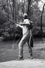 man fishing in the river