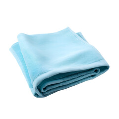 Fototapeta premium Soft Blue Towel Folded Neatly on Black Background