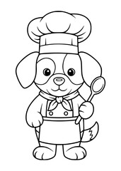 Puppy Chef Holding Spoon