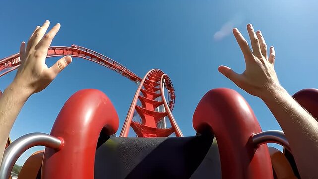 Thrill Ride POV Rollercoaster Adventure, First Person View, Amusement Park Fun