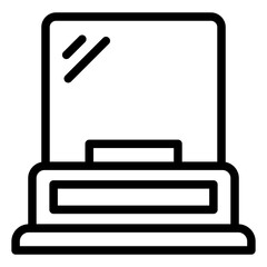 glass display outline icon showcasing protected museum artifact